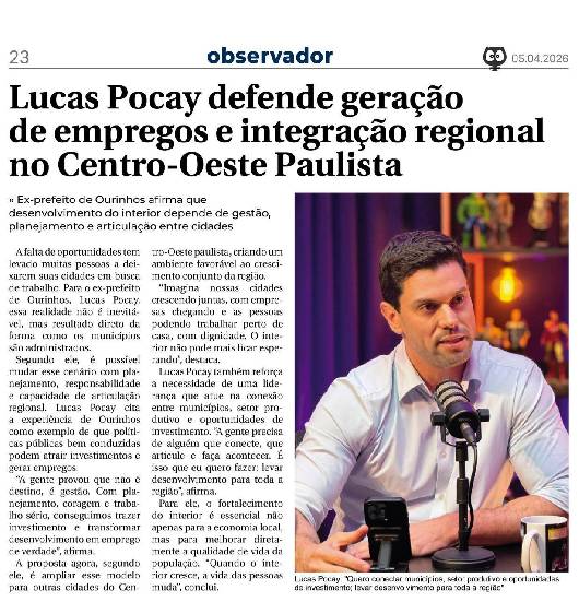 Saiu na mídia em abril/2026