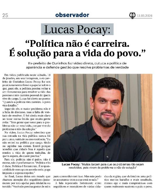 Saiu na mídia em janeiro/2026