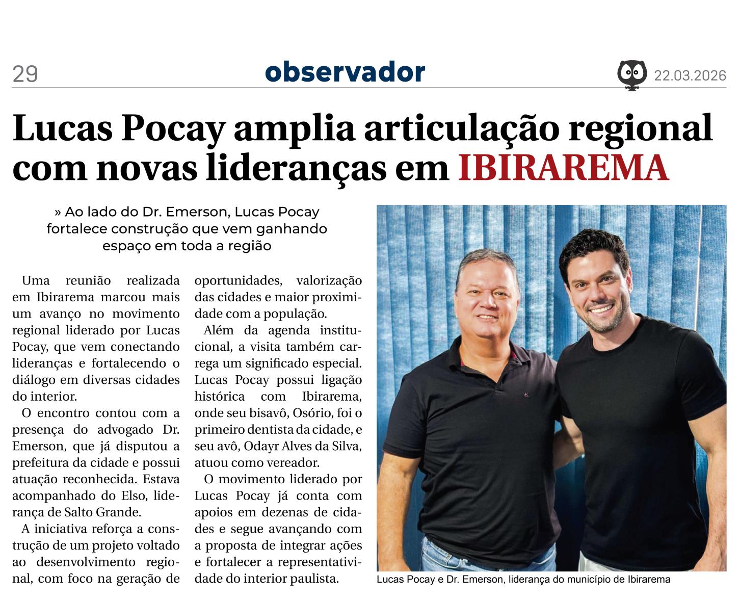 Saiu na mídia em março/2026